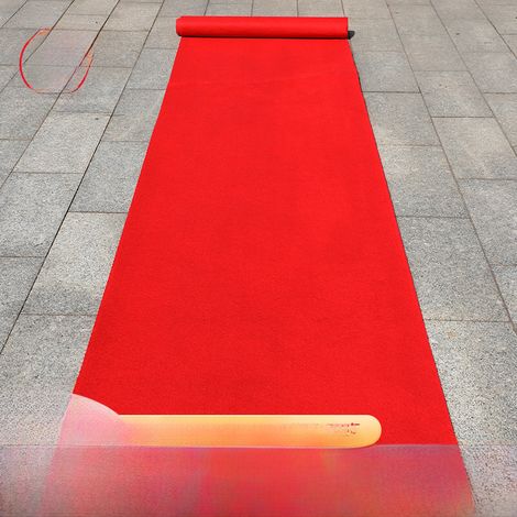Tapis Rouge Jetable - Antidérapant Pour Mariage Conférence Extérieur - Décoration Escalier Allée - 1 Pièce (1/5)