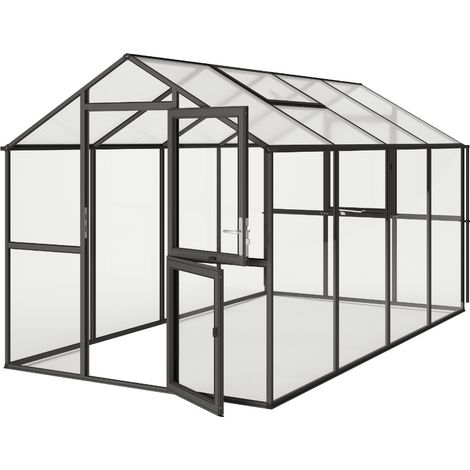 KGT Gewächshaus "Aptasia IV", anthrazit-grau, 10 m², 4 mm ESG, 10 mm HKP (1/5)