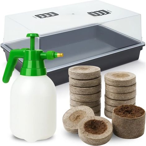 Basic Sämlinge Anzucht Set Starterkit Samenanzucht Keimung Gewächshaus Pflanzen (1/5)