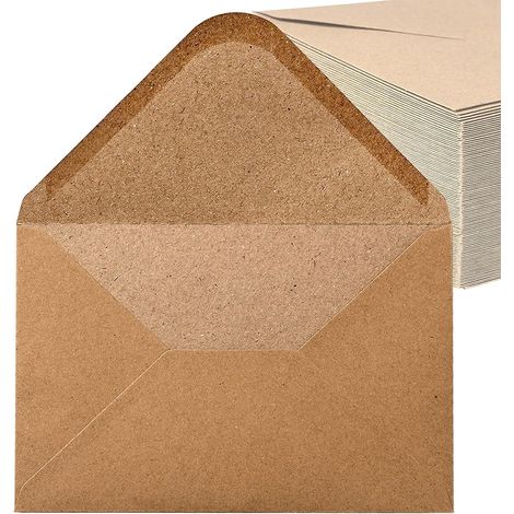 home Deco Envelopes (100 Pieces) Old Kraft Paper/without Window - C6-162 X 114 Mm, Envelopes, Close, Nhd06