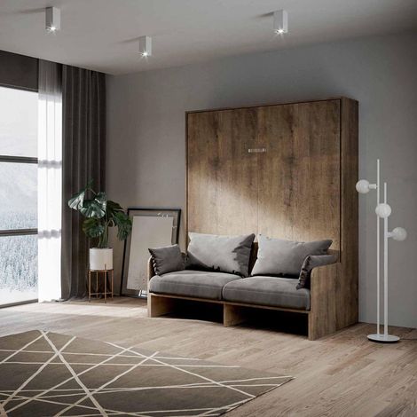 Letto matrimoniale a scomparsa 160 cm Noce KENTARO SOFA' (1/5)