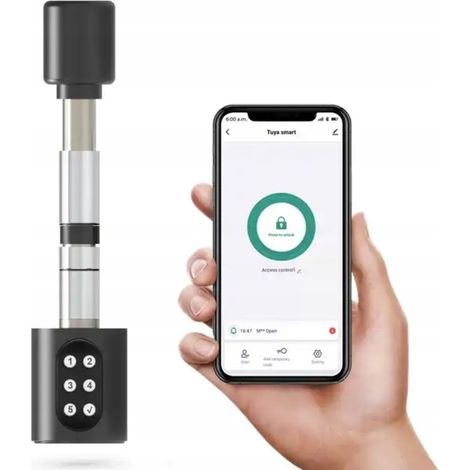 SMART LOCK EINSATZ 60MM GRIFFZYLINDERSTIFT BLUETOOTH TUYA PL