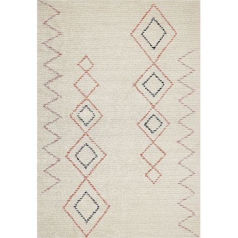 Teppich GUWAHATI Beige 140 x 200 cm Baumwolle