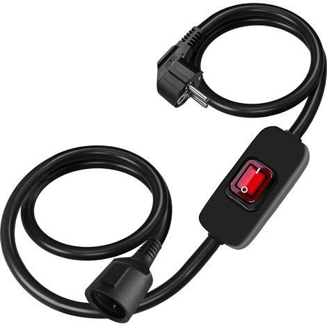 d'extension avec Interrupteur on/Off, 4m (400 cm) 6A 220V - 240V 1400W, isolé et ignifugé, Cordon d'alimentation pour intérieur (1/5)