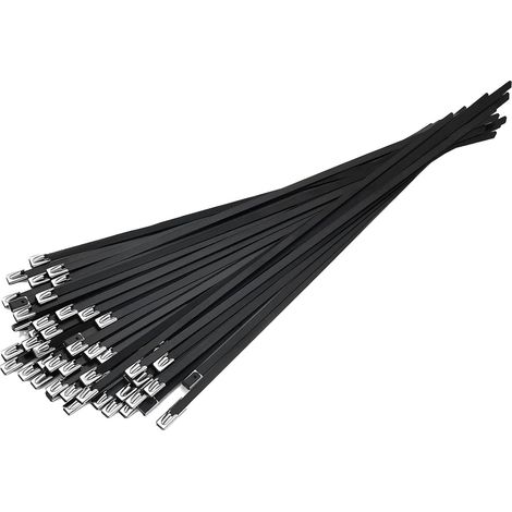 Attache à fermeture éclair en métal, 100 pièces, 4.6x0.25x300mm, attache métallique autobloquante en acier inoxydable 304 pour machines (1/5)