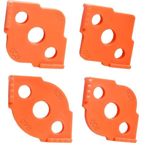 Lot de 4 gabarits de routage d'angle pour le travail du bois, ABS haute dureté + coins CNC R5 R10 R15 R20 R25 R30 R35 R40 (1/5)
