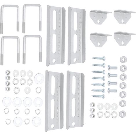 4 sets supports béquille remorque bateau 8in galvanisés – Kit support rotatif supérieur pour traverse 3x3in, remorque (1/5)