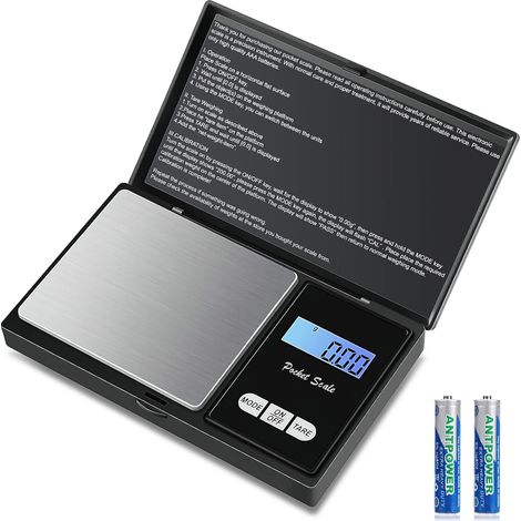 Balance de Précision 500g/0.01g - Poche Avec Écran LCD Rétroéclairé (7 Unités) - Petit Balance de Bijoux et Cuisine de Haute Précision - Numérique Avec Fonction de Tare (1/5)