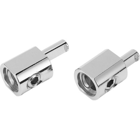 Adaptateur de Réduction d'Entrée Ampli 2 pièces en Aluminium Nickelé : 1/0 AWG vers 4 AWG pour Voiture et Bateau (1/5)