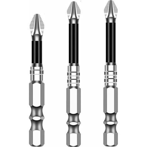 Magnetic Anti-Slip Screwdriver Bit Set - Universal Precision Bit Set - High Torque for Most Electric Drills and Impact Drivers - 50 mm + 65 mm + 70 mm (1/5)