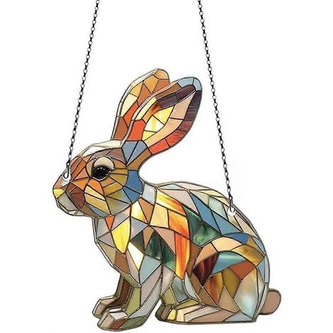 Acryl-Osterdekoration in Form eines Osterhasen, ideal für den Frühling.