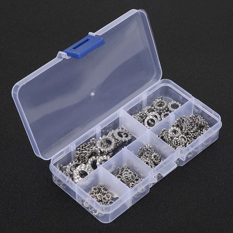 Jeu de 300 rondelles de blocage dentelées externes en acier inoxydable, rondelles plates anti-desserrage M2.5 M3 M4 M5 M6 M8 (1/5)