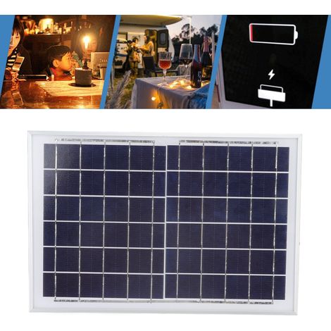 Panneau solaire en silicium polycristallin ES-0610 10 W 6 V pour extérieur, alimentation solaire directe pour téléphones portables avec protection contre les surtensions. (1/5)