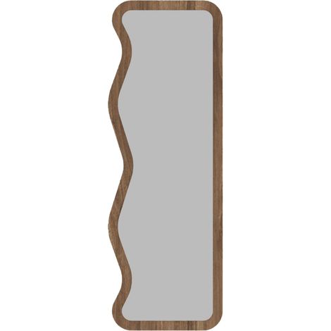Espejo Bissonen\, Forma Rectangular, Tipo de Suelo, Estructura Transparente, 50x160h cm, Color Nogal Marrón