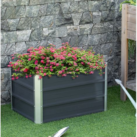 Jardinera elevada de acero 66x47x40 cm OKMYHOME (1/4)