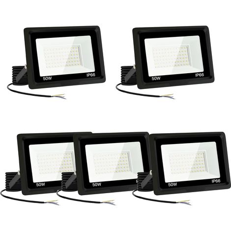 Projecteur LED Extérieur 150W Éclairage LED Extérieur 15000LM IP66 Étanche Projecteur LED 3500K Blanc Froid Floodlight pour Maison, Garage, Patio, Terrasse, Terrain (6 pièces)