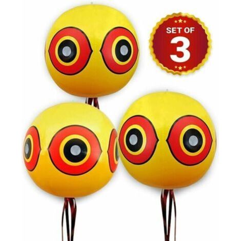 Insecticide biologique- Ballons Repulsif - Anti Pigeon Effaroucheur d'oiseaux - pour éloigner Pigeons, Corbeau et Plus - à Utiliser avec Ultrason/pic/Filet - Paquet de 3 (1/4)