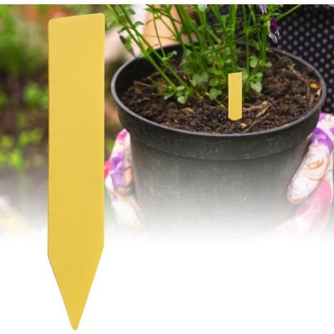 Étiquette de nom de plante -   - 100 pcs - PVC - Jaune - Imperméable et durable (1/3)
