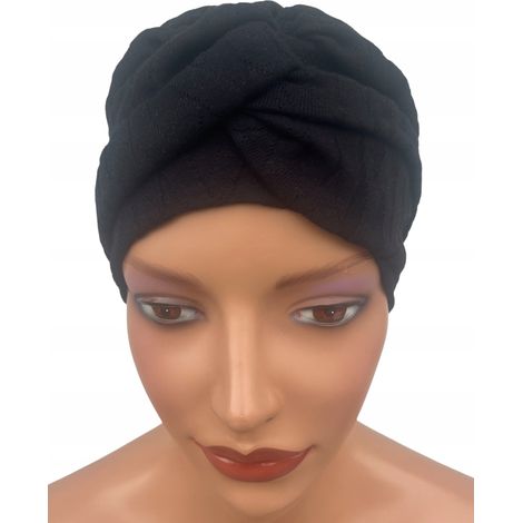 Schwarzer, eleganter Damenturban, Blanca-Sweaterhut für jede Frau (1/5)