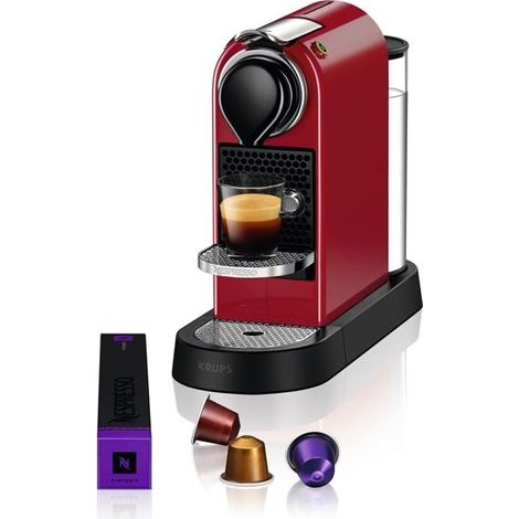 Máquina de café - KRUPS - Nespresso CITIZ ROJA - 19 bares - Depósito extraíble - Compatible con cápsulas (1/5)