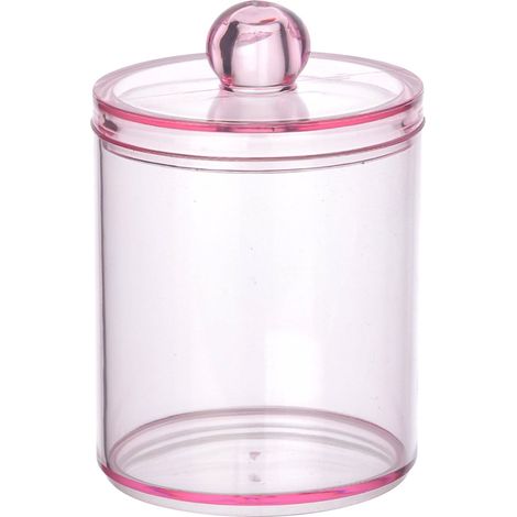 Boîte De Rangement - Bocal Transparent 10 oz Pour Cotons Tiges Cotons Boules Disques Démaquillants Dentifrice - Organisation Salle De Bain Bureau Intérieur - 1 Pièce (1/5)