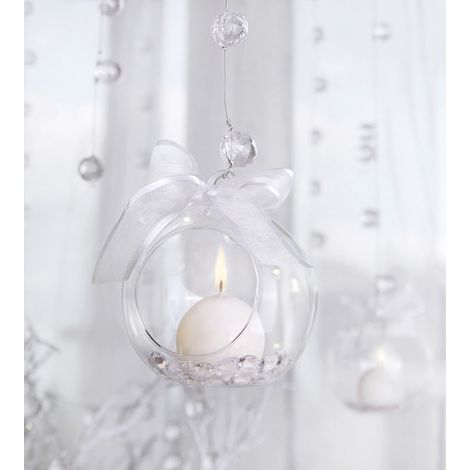 Candelabros esf茅ricos de cristal de 10 cm (4 unidades) (1/5)
