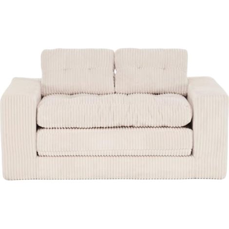 Sofá cama de 2 plazas de pana beige con espuma viscoelástica, sin montaje, 140 x 85 x 54 cm, HOMVRA (1/5)