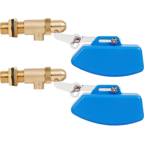 Lot de 2 Robinets Flotteurs 1/2" en Laiton - Robinet à Boisseau Sphérique d'Arrêt d'Eau Avec Flotteur en Plastique et Bras Réglable Pour Bovins et Moutons (1/5)