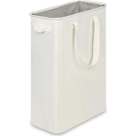 Panier à linge Oxford en tissu à un compartiment avec poignée, haut et pliable, convient aux buanderies, dortoirs et chambres, beige, 48 litres. (1/4)