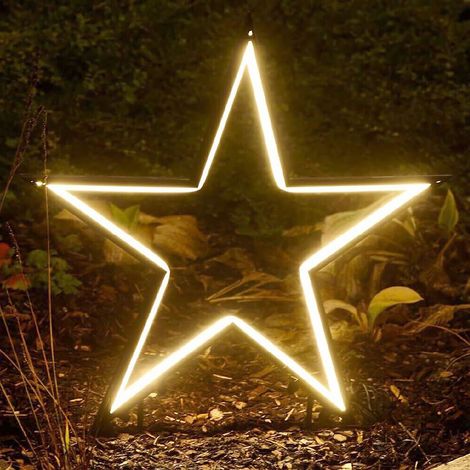 STELLA LUMINOSA LUCI DI NATALE NATALIZIE DA ESTERNO TUBO LED CALDA A PICCHETTO 50 CM (1/5)