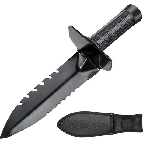 Pelle robuste à lame dentelée pour détecteur de métaux, petite pelle de jardin, pelle de jardin extérieure pour désherber, pelle à planter (1/5)