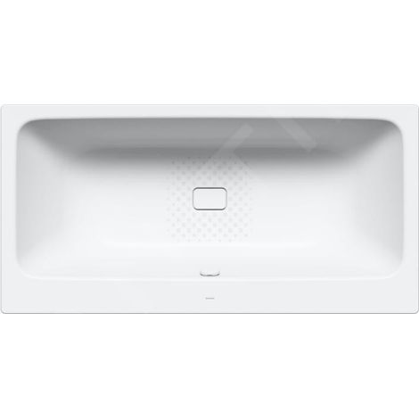 Baignoire duo asymétrique blanche alpine antidérapante 170 x 80 cm (1/5)