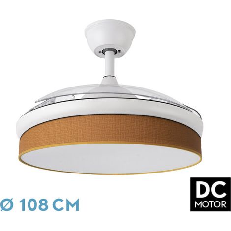 Ventilador Dc Moda 72w Blanco/naranja 108d 3aspas 7200lm 3000-4000-6000k Remoto+memoria+temporizador (1/3)