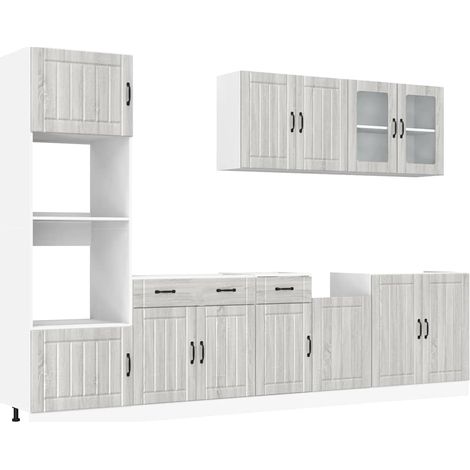 Maison Exclusive - Mueble cocina Kalmar sonoma gris 7 pzas madera
