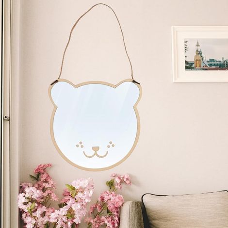Miroir Acrylique Enfant, Miroir en Forme d'ours Mignon, Miroir Mural en Acrylique à Suspendre, Stickers Muraux Miroir Décoratif, pour la Chambre D'enfant, la Salle de Bain, le Salon (1/5)