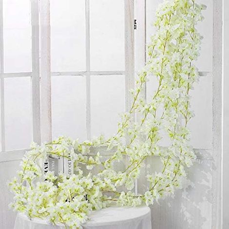 2 Stück -Blanc 180 cm / 70 Pouces Fleur Artificielle Fleur de Cer