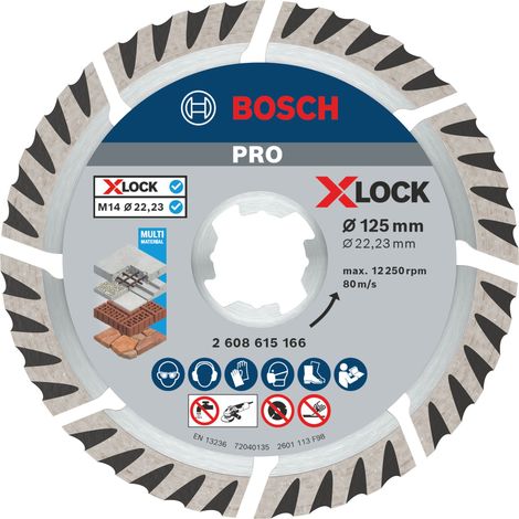 Bosch PRO Multi Material X-Lock Diamanttrennscheibe, 125 x 22,23 mm, 22,23 mm (1/5)