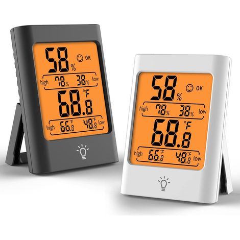 Digitales Hygrometer-Thermometer für den Innenbereich mit Aufzeichnung der maximalen und minimalen Luftfeuchtigkeit und Temperatur (1/4)