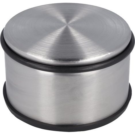 Türstopper – Edelstahl – Stoß- und kratzfest – Rutschfest für Hartböden – Für den Innenbereich, Büro, Hotel – Silber – 11 x 7 cm (1/5)