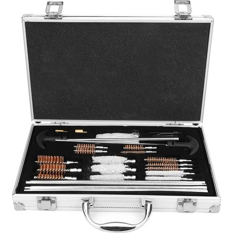Ortviai Kit de nettoyage universel pour armes à feu – 103 pièces, étui en aluminium, brosses en laiton et coton (1/5)