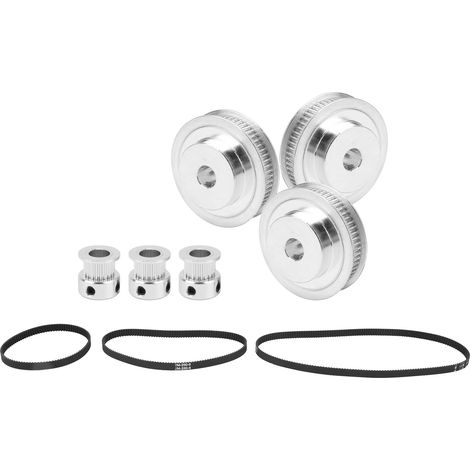 Courroie synchrone 2GT 200/280/400 mm avec poulies 20/60 dents alésage 8 mm (1/5)