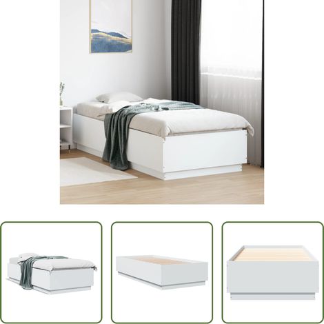 Weiß Bett - Bettgestell Weiß 90x200 cm Holzwerkstoff (1/5)