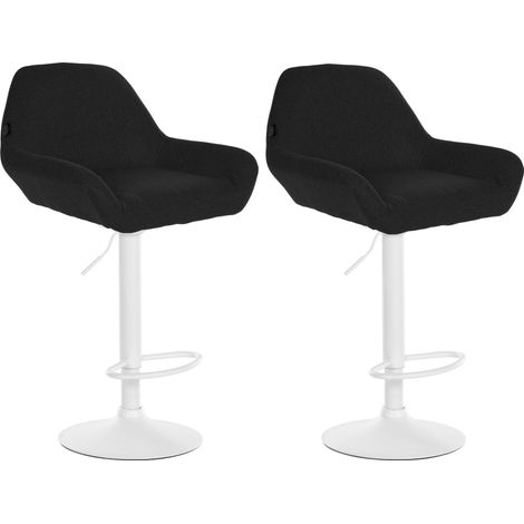 2er Set Barhocker Braga Stoff schwarz weiß (1/5)