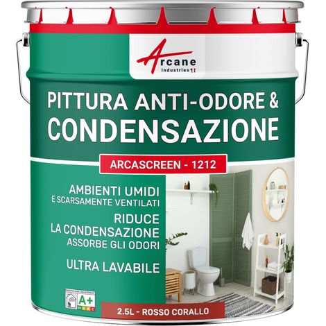 Pittura Termica Anticondensa e Antimuffa per Pareti Umide : ARCASCREEN - 1212 - 2,5 L Rosso corallo - RAL 3016 - ARCANE INDUSTRIES