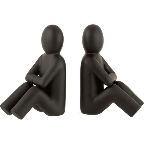 Lot de 2 Serre-Livres Déco "P'tit Maurice" 32cm Noir (1/3)