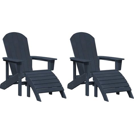 Maison Exclusive - Sedia da Giardino 2 pcs Navy 83 x 74 x 92 cm Polietilene