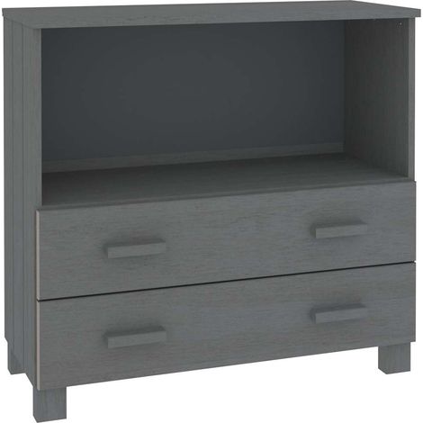 Sideboard/Anrichte/Buffet HAMAR Dunkelgrau 85x35x80 cm Massivholz Kiefer LXWW332636 (1/5)