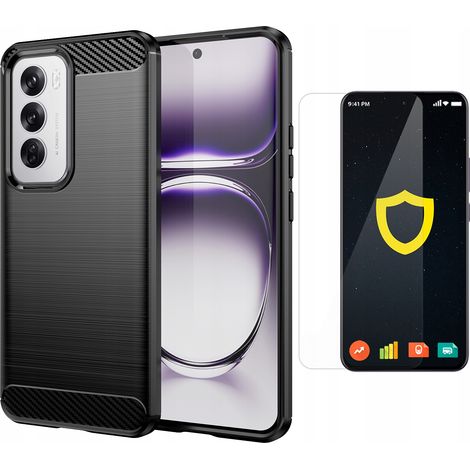 Cover posteriore in fibra di carbonio per Oppo Reno 12 5G + lamina (1/5)