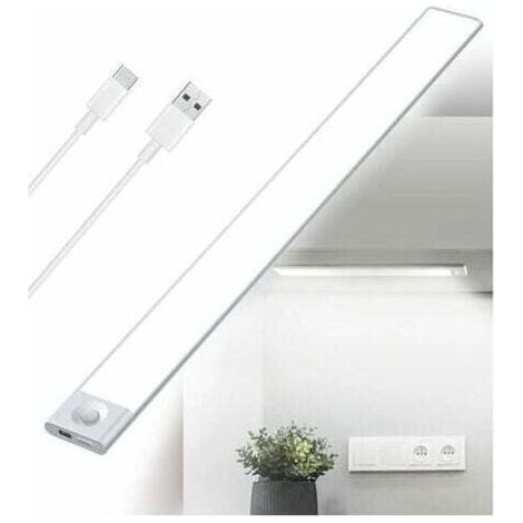 Réglette LED rechargeable 40cm – 2500mAh – Dimmable avec détecteur de mouvement – Installation facile sur surfaces métalliques (1/5)