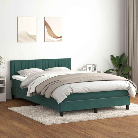 Boxspringbett mit Matratze Dunkelgrün 160x220 cm Samt vidaXL (1/5)
